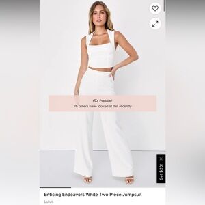 Lulus Enticing Endeavors White Two-Piece Jumpsuit